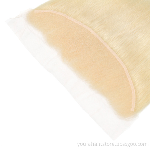 Raw European Natural 613 Blonde Cuticle Aligned Brazilian Virgin Human Hair Piece HD Lace Frontal Thin Swiss HD Lace Closure